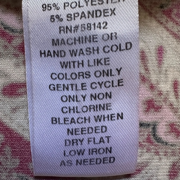 LOFT Paisley Shift Dress Burgundy Pink Size 4 | 3/4 Sleeve - Picture 8 of 8